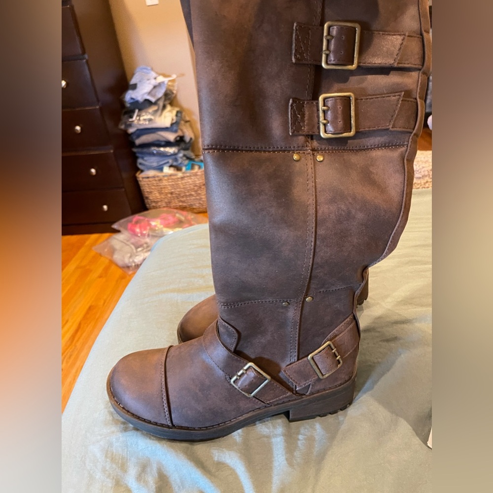 Kensie Boots Womens sz 8 Brown Moto NIB